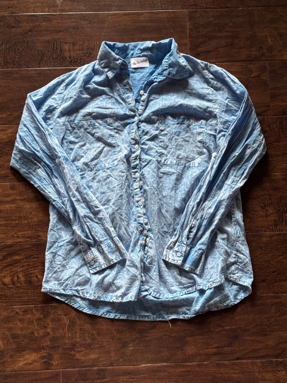 NWOT The Nu Vintage Button Down Blue Sky Colorway Size S/M